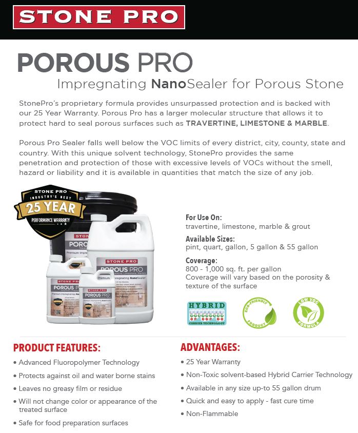 Porous Pro Sealer Application Instructions