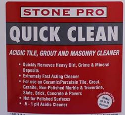 Stone Pro Quick Clean - Acidic Tile, Grout and Masonry Cleaner Concentrate