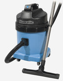 Blue Numatic vacuum cleaner on a white background