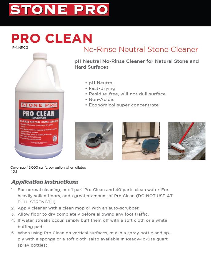 Pro Clean Application Instruction