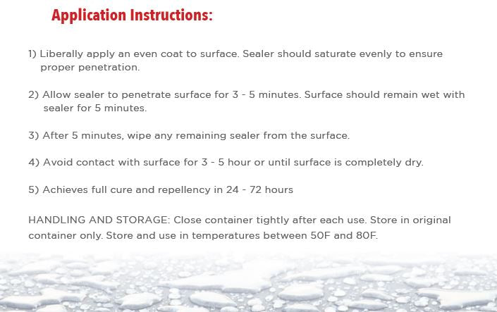 Safeguard H2O Sealer Application Instructions