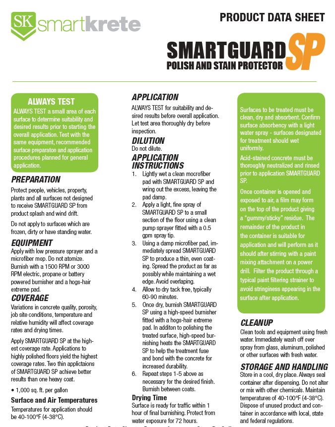 Smartguard SP Stain Protector Application