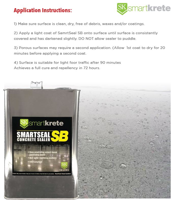Smartseal Concrete Sealer SB Application