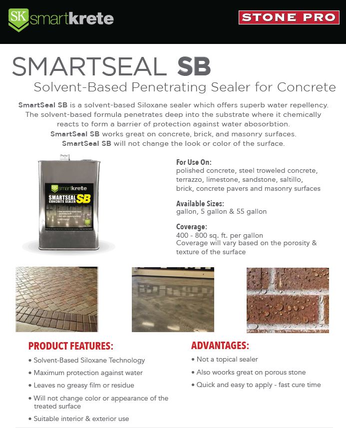 Smartseal Concrete Sealer SB product sheet
