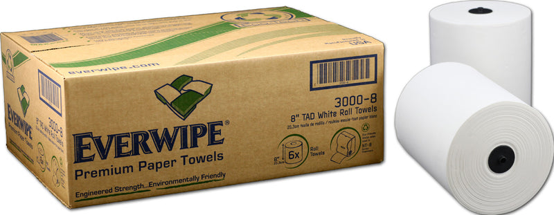 Everwipe Premium Paper Towels 8" TAD White  6cs