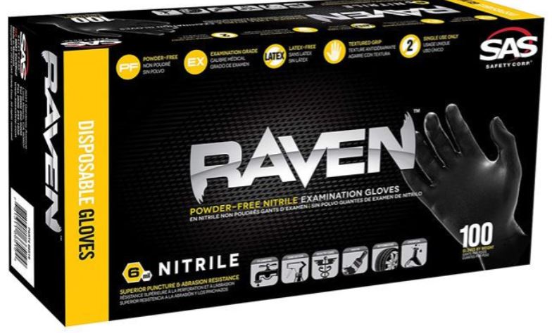 Raven PF Nitrile Gloves Large 6 mil 100 Count * Alan Janitorial Distributors Inc.